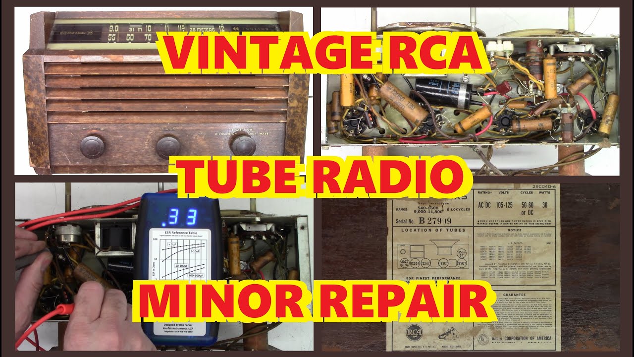 RCA 56X5 TUBE RADIO FROM LATE 40'S - DEOXIT D5 - DIAL CORD RESTRING - CAPACITORS - LED DIAL LAMP