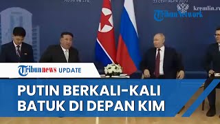 Momen Putin Berkali-kali Batuk saat Bertemu Kim Jong Un di Rusia