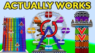 I Built a Fully Working AMUSEMENT PARK in Minecraft! (No Mods)