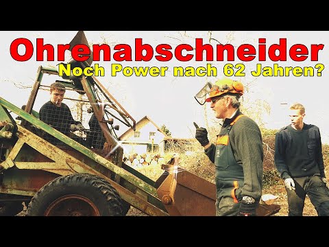 Ohrenabschneiden und Bäume schubsen! Was packt die historische Baumaschine?