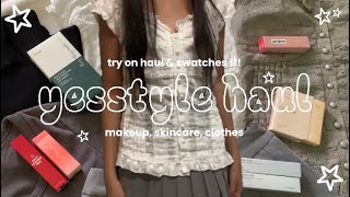 yesstyle haul 🛒 try on + swatches !! // acubi aesthetic & asian beauty