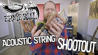 Video thumbnail for Ernie Ball Acoustic String Shootout! by Riffs, Beards & Gear