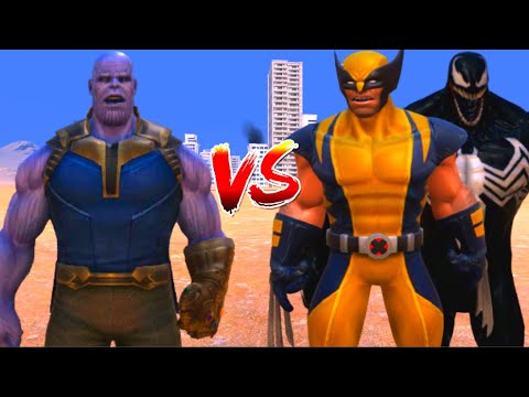 100 Thanos vs 1000 Wolverine and 1000 Venom (Marvel vs Marvel)