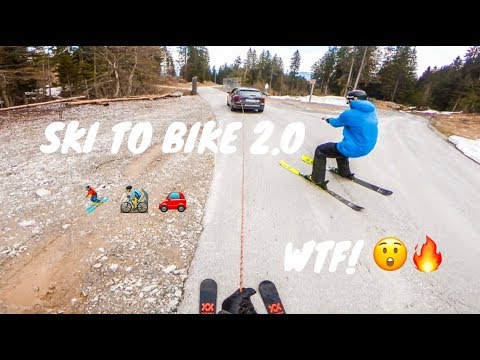 Ski To Bike In One Run 2.0 - CRAZY!!!