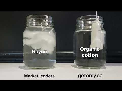 Organic Cotton Vs Rayon Water Test - Only Organic, Sustainable Period Products - Getonly.ca