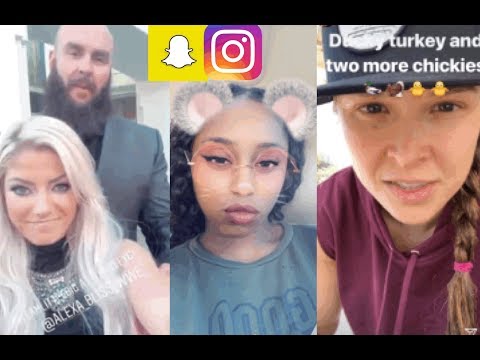WWE Snapchat/Instagram ft. Ronda Rousey, Braun Strowman, Alexa Bliss, Naomi, Aiden English n MORE