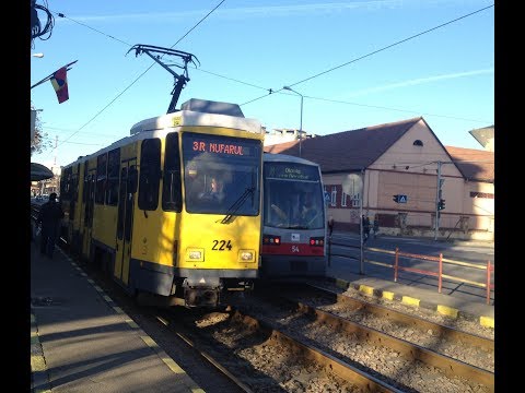 Calatorie cu tramvaiul Tatra KT4DM 224 in Oradea/ Tram ride/Straßenbahnfahrt