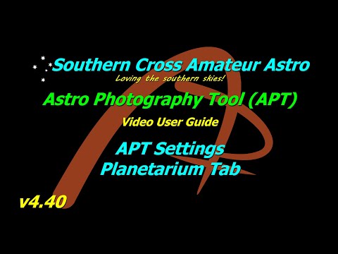 APT User Guide - APT Settings - Planetarium Tab