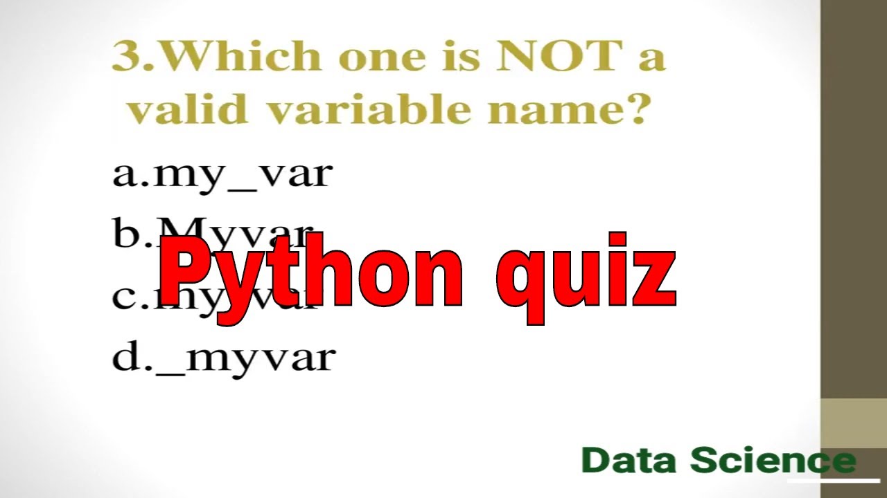 Python Quiz-1 || Data Science (AI) || Machine Learning