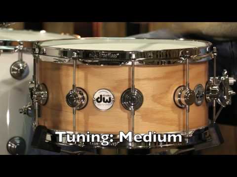 DW Collectors Snare Drum, Oak 6.5x14 Natural Hard Satin