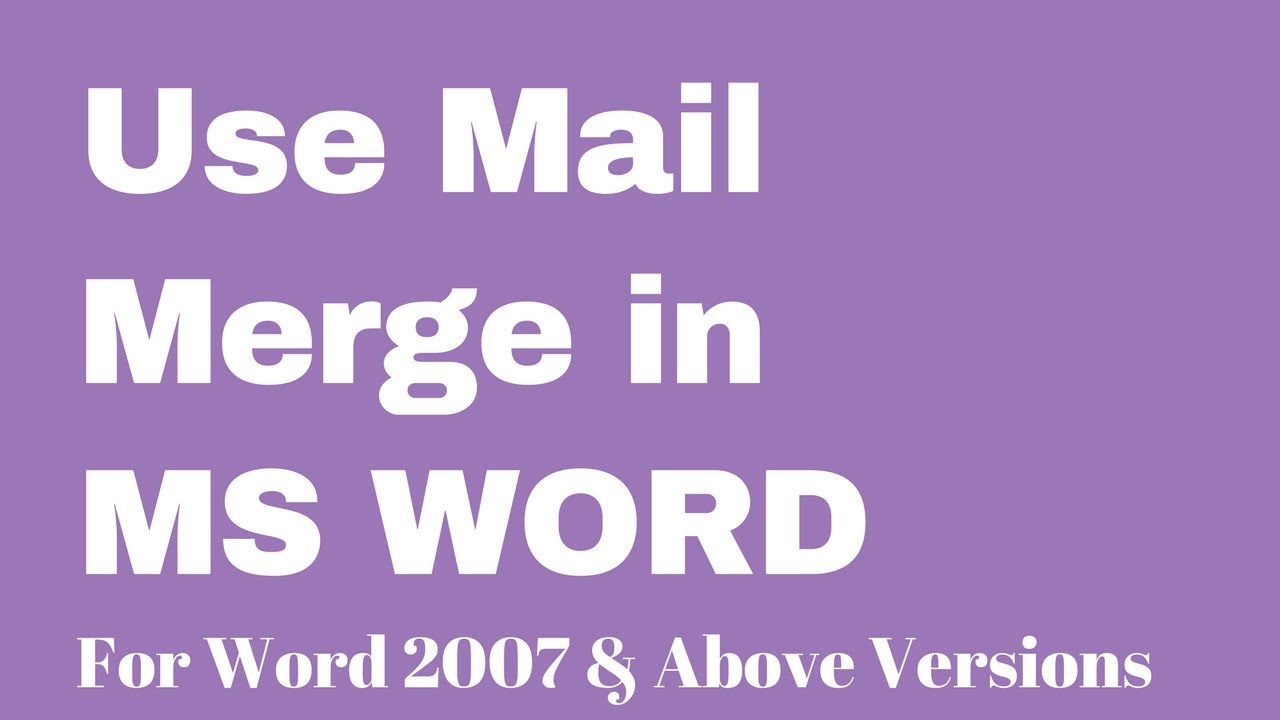 How To Use Mail How To Use Mail Merge In MS Word Merge In MS Word
