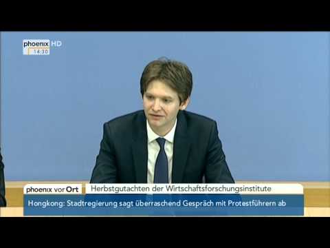 Wirtschaftsforschung: Ferdinand Fichtner zum Herbstgutachten am 09.10.2014