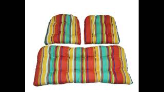 3 Piece Wicker Cushion Set - Indoor / Outdoor Wicker Loveseat Settee &