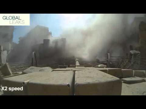 Syria WAR Syrian tank DESTROYED THE BUILDING and raised the dust 2013 720p) HD