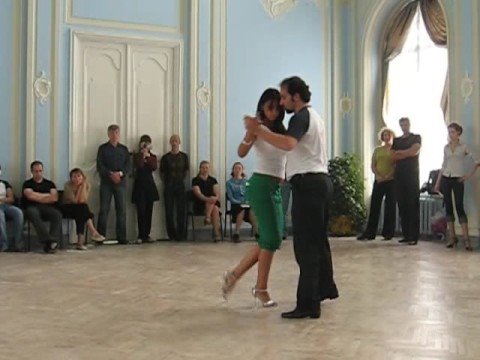  Marcela Guevara  and  Stefano Giudice  are  dancing  to  the  tango  "  Dime Mi Amor  "