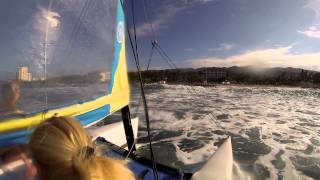 preview picture of video 'Surfing on a hobie cat, Jamaica'