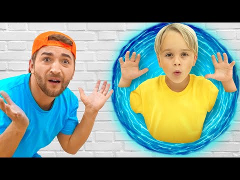 Dzieci skaczą przez ścianę