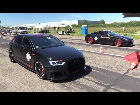 720HP Nissan GTR R35 HPT vs 680HP Audi RS3 Sportback