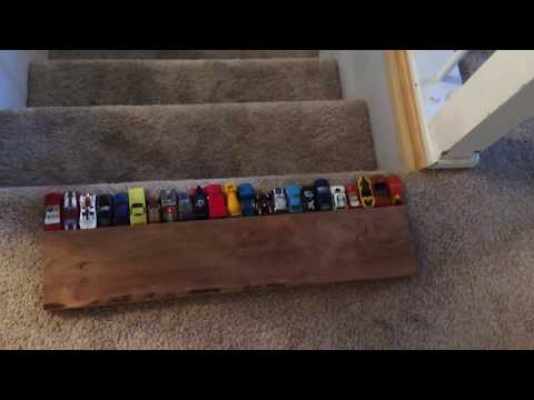 Pushing hot wheels down the stairs | Slow Motion | w/The Berg Boy
