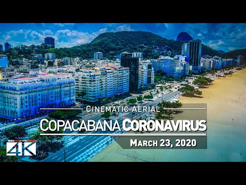 【4K】Copacabana from Above | Times of Corona Virus BRAZIL 2020 | Rio de Janeiro Beach |March 23 Drone