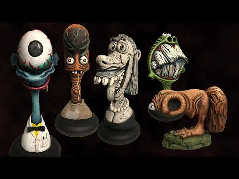 Monster Model Review #204 Basil Wolverton's Ugly Sticker Busts, sculpted by Jean Louis Crinon