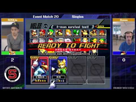 Event Match 20: R2DLiu (Fox) vs Bones (Falco, Marth) - Winners Semis