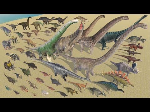 Herbivore Dinosaur Body Length Comparison - 3D Animal Animation Comparison