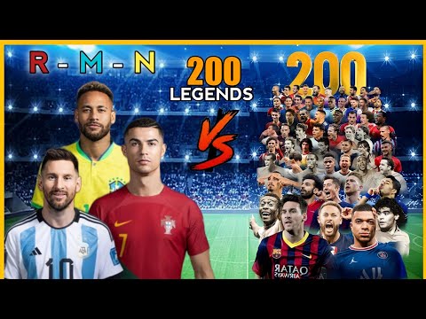 Ronaldo 🆚 Messi 🆚 Nymar 🆚 200 Legends 😯 ( Pele, Maradona Cruyf, Nymar, Mbappe ) Compersion 💪🔥