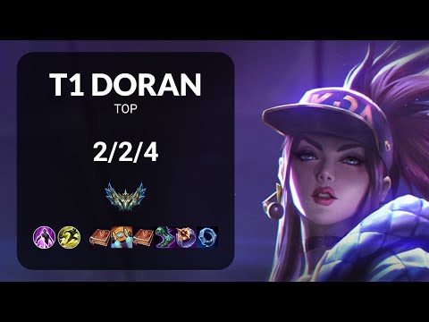 T1 Doran Akali vs Singed TOP - KR CHALLENGER Patch 15.9