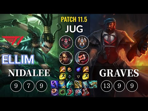 T1 Ellim Nidalee vs Graves Jungle - KR Patch 11.5