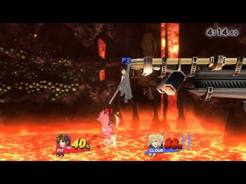 Pit vs Cloud SSB4 Gameplay
