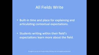 Purdue OWL: An Introduction to Writing Across the Curriculum