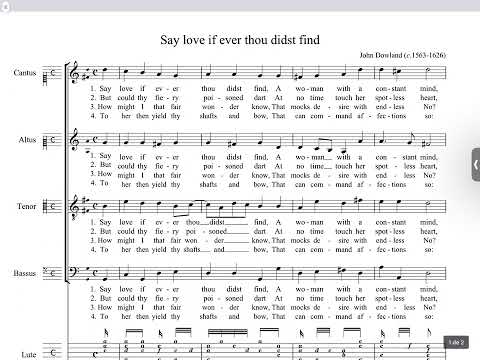 JOHN DOWLAND: “Say Love If ever thou didst find”