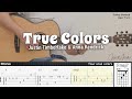 True Colors - Justin Timberlake & Anna Kendrick | Fingerstyle Guitar | TAB + Chords + Lyrics