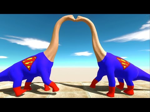 SUPERMAN BRACHIOSAURUS vs SUPERMAN BRACHIOSAURUS DEATH RUN - Animal Revolt Battle Simulator