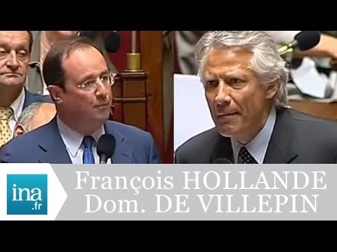Incident à l'Assemblée : Dominique de VILLEPIN et François HOLLANDE - Archive Ina