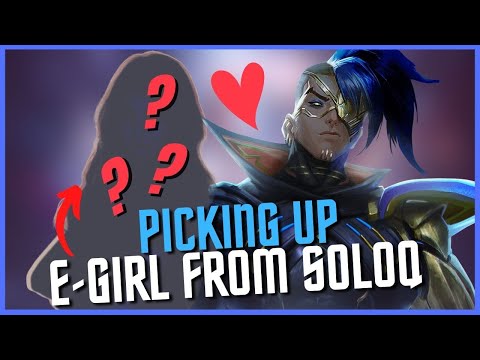 PICKING UP EGIRL IN SOLOQ ENTIRE SAGA! (She Joined VC!) - League of Legends
