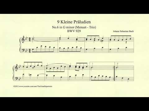 Bach, Menuet Trio in G minor, BWV 929, Piano