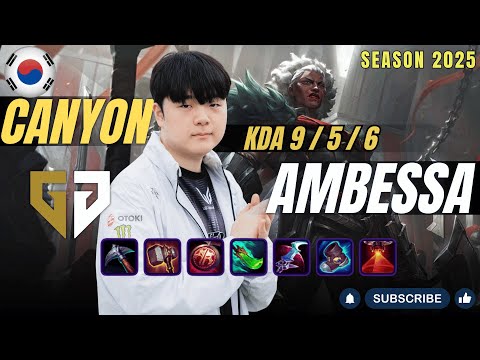 GEN Canyon AMBESSA vs MASTER YI Jungle - Patch 25.24 KR Ranked | lolrec