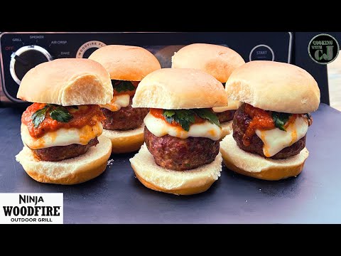 SMOKED MEATBALL SLIDERS (Italian Style!) Ninja Woodfire Grill Recipes!