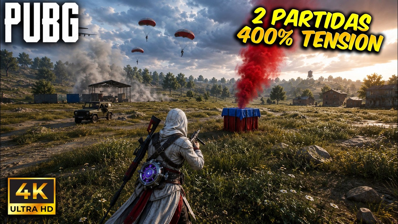 PUBG PC pero con 2 PARTIDAS con 400% TENSION y JUGADAS al PIXEL 😍 Graficos al maximo bro