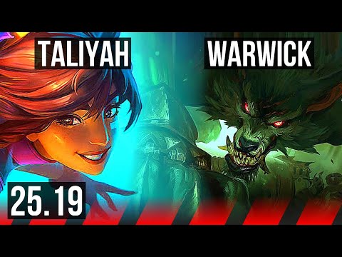 TALIYAH vs WARWICK (TOP) | 6 solo kills, Legendary | NA Master | 25.19