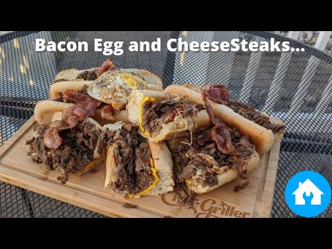 Bacon Egg and CheeseSteaks | Philly CheeseSteaks | Char-Griller Flat Iron