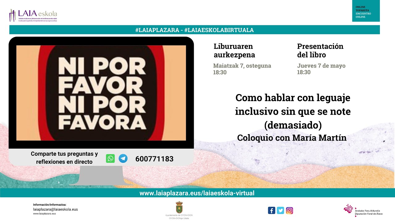 LAIAEskola - LAIAplazara: Ni por Favor ni por Favora con María Martín