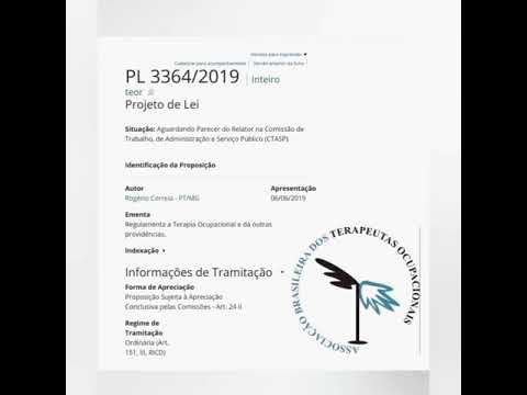 acompanhe o PL 3364/2019 da Terapia Ocupacional