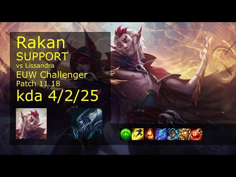 Rakan Support vs Lissandra - EUW Challenger 4/2/25 Patch 11.18 Gameplay