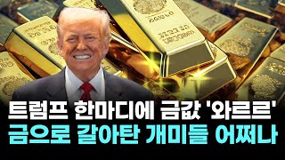 트럼프 한마디에 금값 ‘와르르’…개미 투자자 울상
