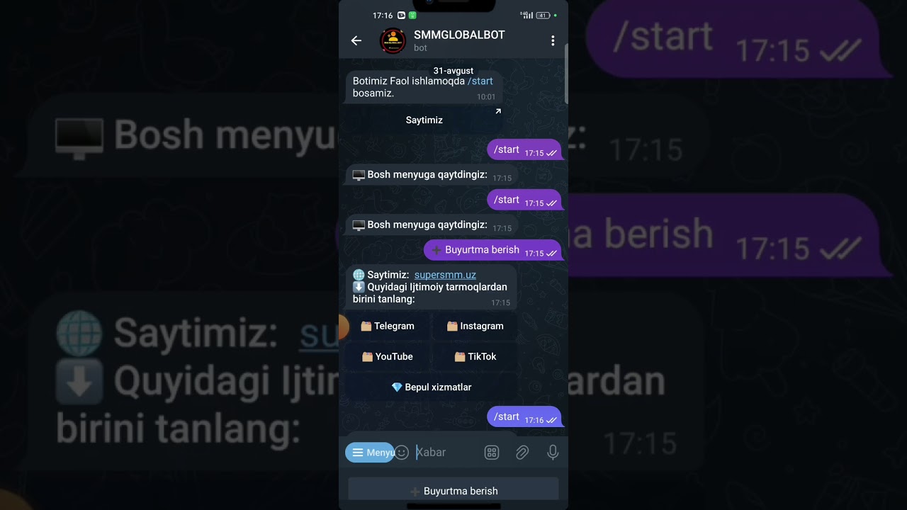 Tekin nakrutka | Bepul nakrutka | Bot | @smmglobalbot | #arzon #nakrutka #sayt #bot #tekin #bepul