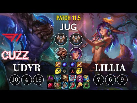 T1 Cuzz Udyr vs Lillia Jungle - KR Patch 11.5