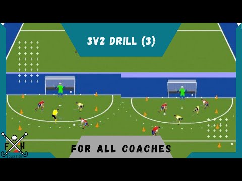 FIELD HOCKEY 3v2 DRILL (3) for all COACHES